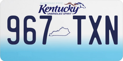 KY license plate 967TXN