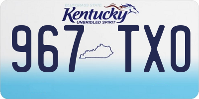 KY license plate 967TXO