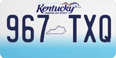 KY license plate 967TXQ