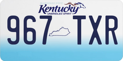 KY license plate 967TXR