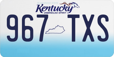 KY license plate 967TXS