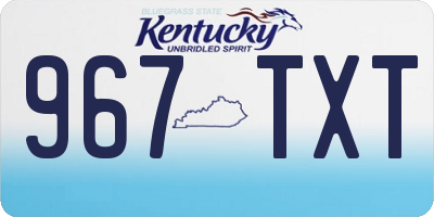 KY license plate 967TXT