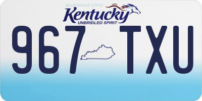 KY license plate 967TXU