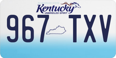KY license plate 967TXV