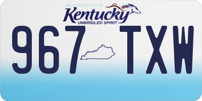 KY license plate 967TXW