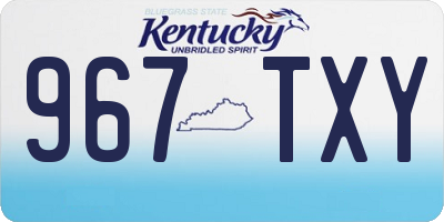 KY license plate 967TXY