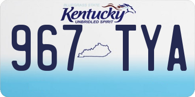 KY license plate 967TYA