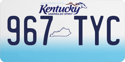 KY license plate 967TYC