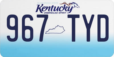 KY license plate 967TYD