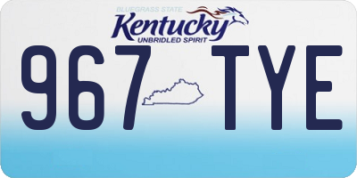KY license plate 967TYE