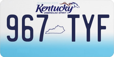KY license plate 967TYF