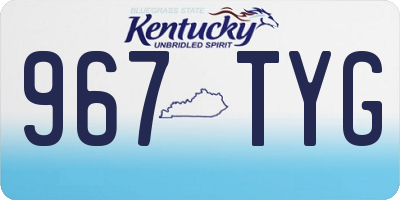 KY license plate 967TYG