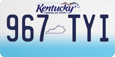 KY license plate 967TYI