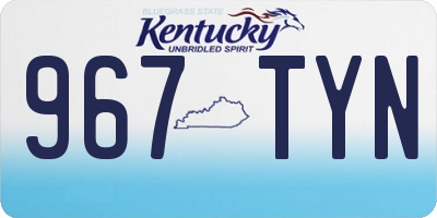 KY license plate 967TYN