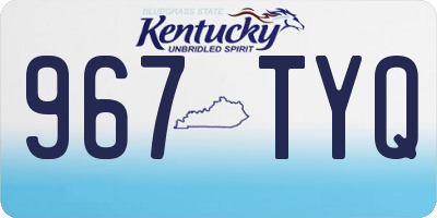 KY license plate 967TYQ