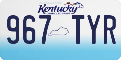 KY license plate 967TYR