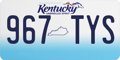 KY license plate 967TYS