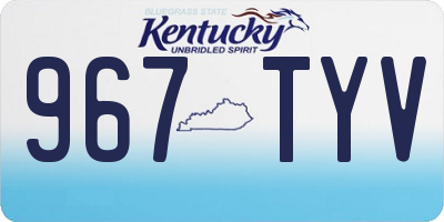 KY license plate 967TYV