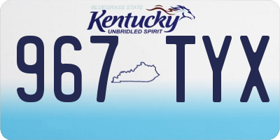KY license plate 967TYX