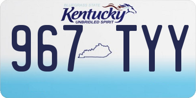 KY license plate 967TYY