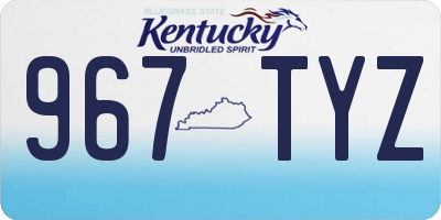 KY license plate 967TYZ