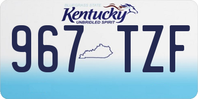 KY license plate 967TZF
