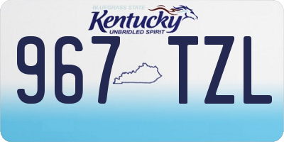 KY license plate 967TZL