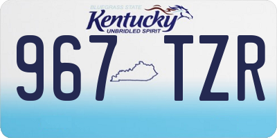 KY license plate 967TZR