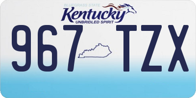 KY license plate 967TZX
