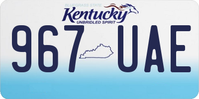 KY license plate 967UAE
