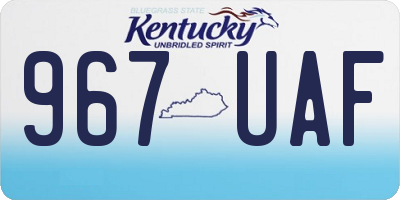 KY license plate 967UAF