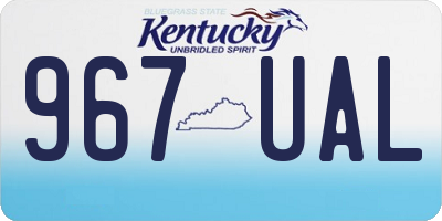 KY license plate 967UAL