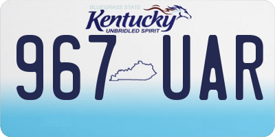 KY license plate 967UAR