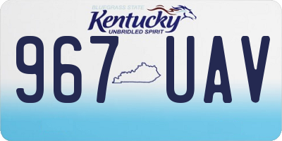 KY license plate 967UAV