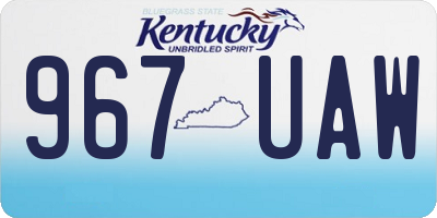 KY license plate 967UAW