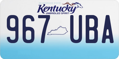 KY license plate 967UBA