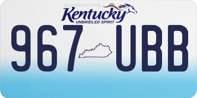KY license plate 967UBB