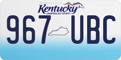 KY license plate 967UBC