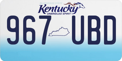 KY license plate 967UBD