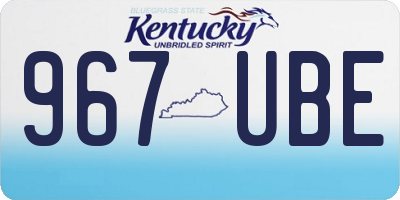 KY license plate 967UBE
