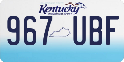 KY license plate 967UBF