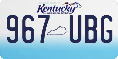 KY license plate 967UBG