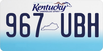 KY license plate 967UBH