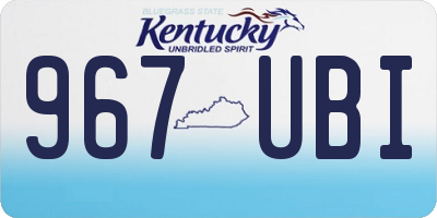 KY license plate 967UBI