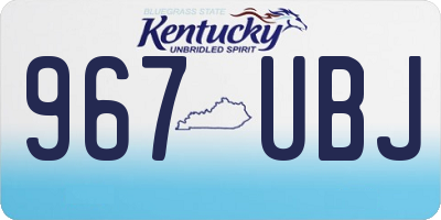 KY license plate 967UBJ