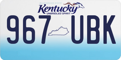KY license plate 967UBK