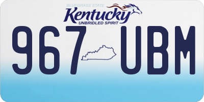 KY license plate 967UBM