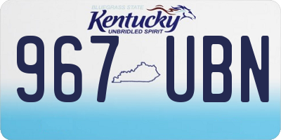 KY license plate 967UBN