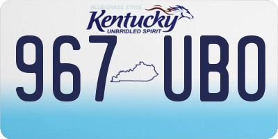 KY license plate 967UBO