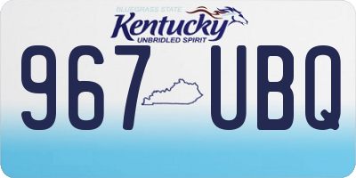 KY license plate 967UBQ
